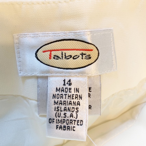 NWT Talbots (size 14) Ivory Lined Dress Pants - Picture 3 of 8
